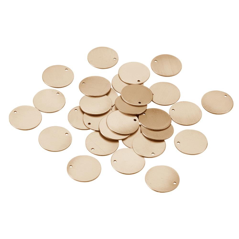 30 PCS 18mm Bronze Flat Round Brass Blank Pendants for DIY Making